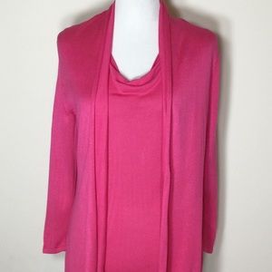 Fuchsia Cardigan w/Built-In Tank